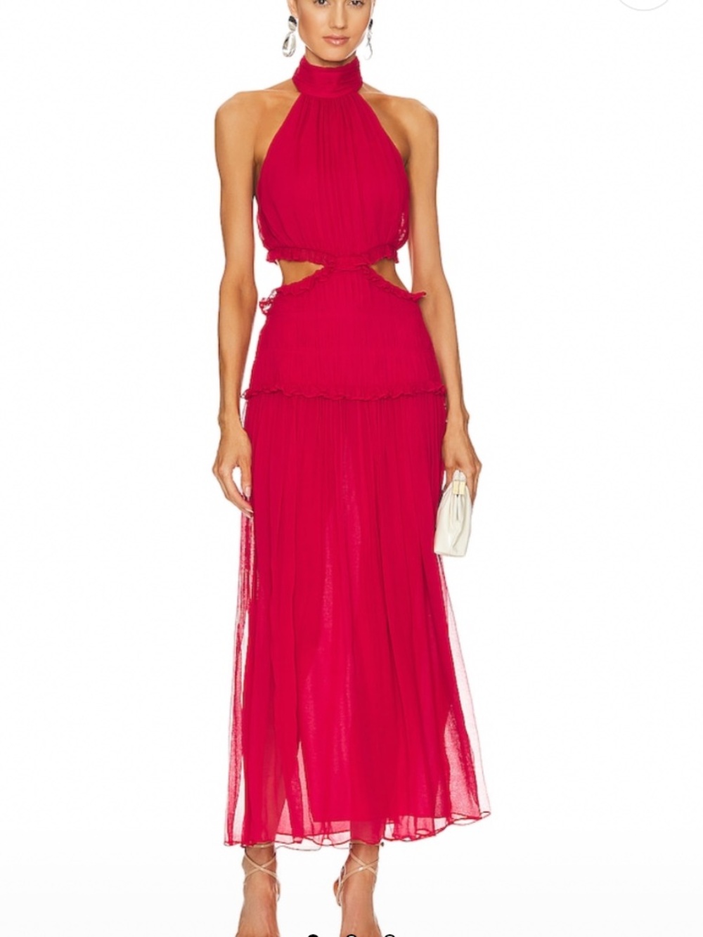 Shona Joy Marquis High Neck Cut Out Midi Dress